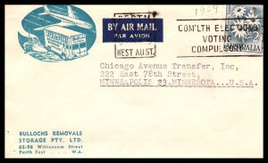 Australia Bullochs Removals Storage,Perth East,Western Australia 1964 Cover