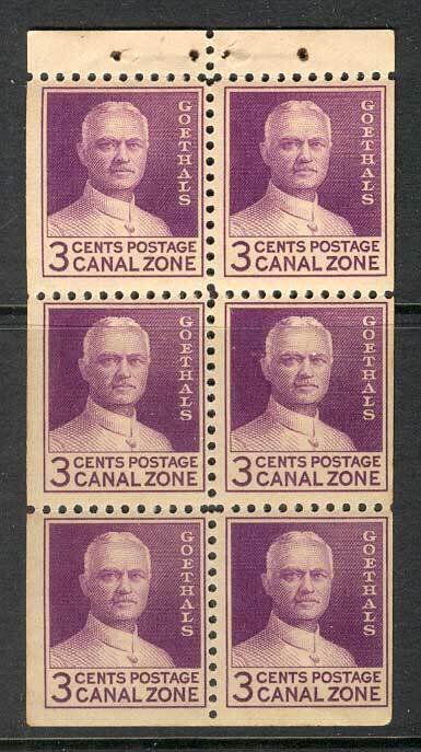 Canal Zone 1934 Goethals Booklet Pane MUH Lot14927