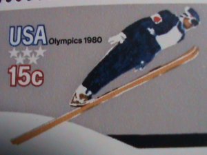 ​UNITED STATES-1980-SC#1798a WINTER OLYMPIC GAMES -MNH IMPRINT PLATE BLOCK VF