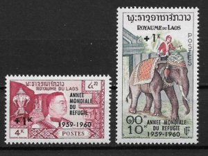 1960 Laos B4-5 World Year of the Refugee MNH C/S of 2