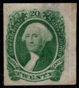1863 US Confederate States Scott #- 13 20 Cent Pres. George Washington Unused