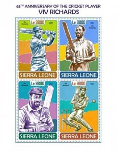 Sierra Leone - 2017 Viv Richards - 4 Stamp Sheet - SRL171005a