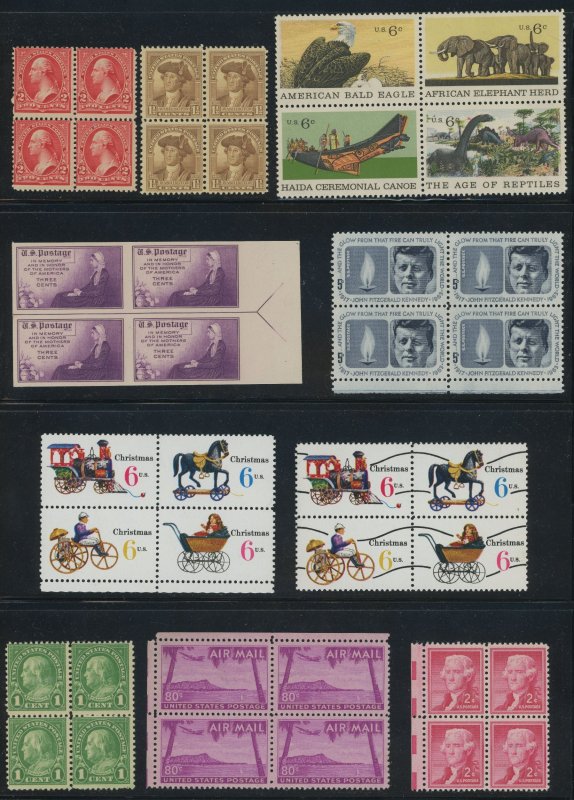 USA - 31 different mint blocks - interesting group - see scans