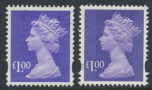 GB   Machin £1 SG Y1743  SC#  MH237  Used / FU see scan details   phosphors