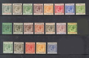 Cyprus 1924 KGV Sc 89-108 set of 20 MH