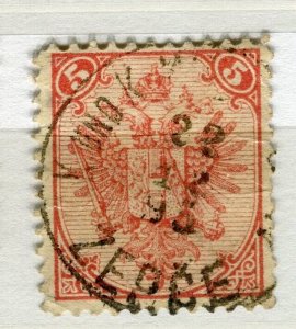 BOSNIA; 1890s classic Eagle Arms issue used 5k. value fine POSTMARK