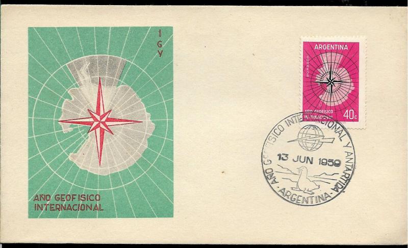 AANT-93 ARGENTINA1958 ANTARCTICA ANTARCTIC,GEOPHISIC YEAR ,SPECIAL PMKS