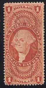 #R68C 1 Dollar Foreign Exchange Revenue  Stamp used F-VF