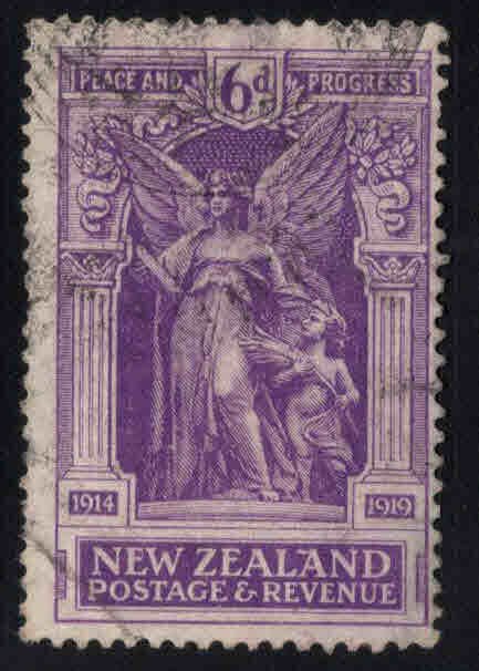 New Zealand Scott 169 Used  from 1920 Victory Issue light cancel