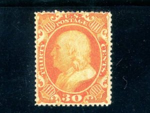 USAstamps Unused VF US Serie of 1857 Franklin Scott 38 OG MLH + Cert Beauty