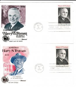 United States # 1499, Harry S. Truman, 4 Fleetwood First Day Covers