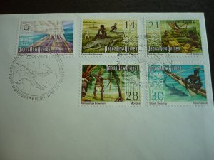 Postal History - Papua New Guinea - Scott# 371,377,380,382,383 - First Day Cover