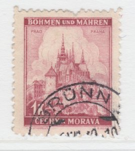 Czechoslovakia Ger. 1939 BOHEMIA AND MORAVIA 1k Used A25P42F19282 Protectorate-