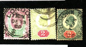 GREAT BRITAIN #129-130 130A USED FVF Cat $65