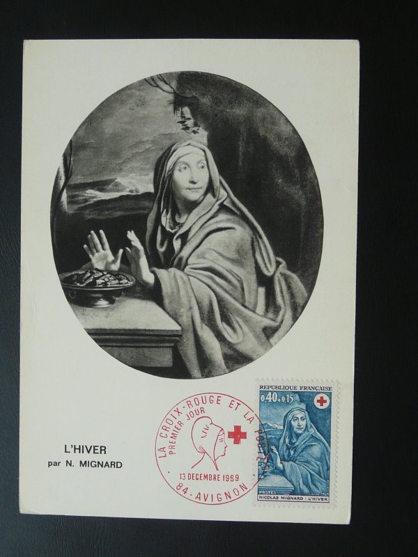 paintings Mignard Red Cross maximum card 1969
