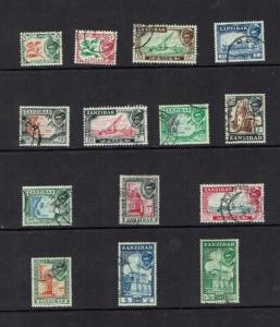 Zanzibar: 1957 definitive series, short set to 7.50sh,  fine used. 