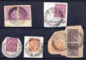 Aden KGV 1933/35 Good Cancels On Pieces Collection X7524