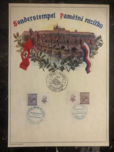 1941 Prague Germany souvenir Sheet cover Special Stamp issue Dvorak