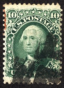 U.S. #68 Used Partial Red cancel