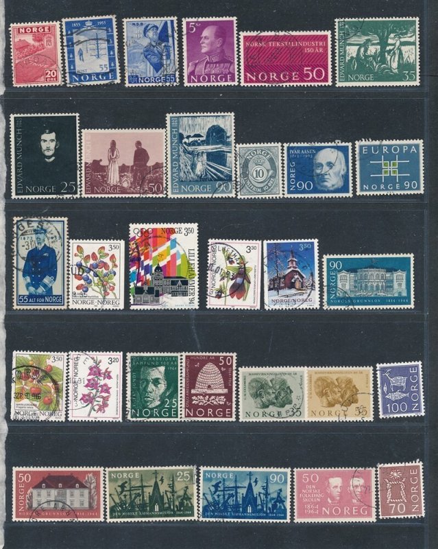 D436438 Norway Nice selection of VFU Used stamps