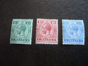 Stamps - Malta - Scott# 50,51,53 - Mint Hinged Part Set of 3 Stamps