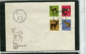 SWITZERLAND; 1967 early Animals Pro Juventute FDC Cover fine used item