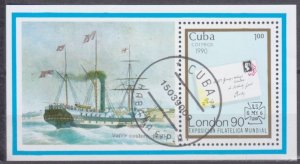 1990 Cuba 3381/B120 used Ships with sails 3,50 €