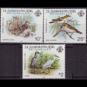 SEYCHELLES-Z.E.S. 1985 - Scott# 97-100 Birds Dated 1985 Set of 3 NH