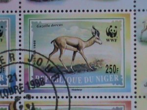 NIGER STAMP 1998 SC# 986a  WORLD WILD LIFE FUND-WWF- ANIMALS CTO S/S- CAT.$8