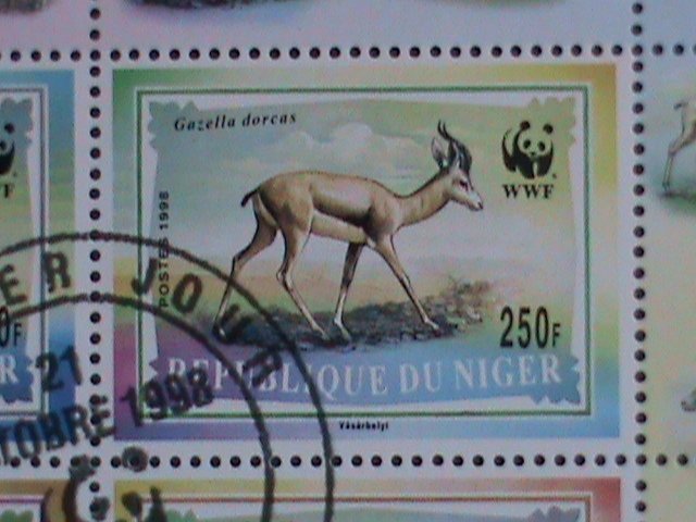 NIGER STAMP 1998 SC# 986a  WORLD WILD LIFE FUND-WWF- ANIMALS CTO S/S- CAT.$8