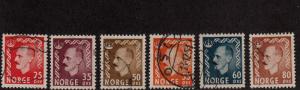 Norway - 1950-51 - SC 310,312,314-17 - Used