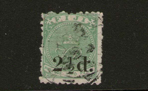 Fiji 1891 Wider Space Between 2 and 1/2 Sc 50a VFU