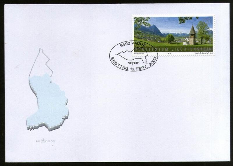 Liechtenstein 2009 Landscapes Mountain Architecture Tree FDC # 7712