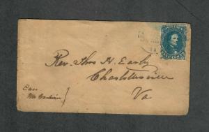 Charlottesville VA Cover April 25 1862 CSA Sc#4 Overpaid Drop Letter