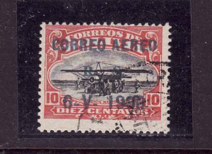 Bolivia-Scott #C12-used-1930 airmail-10c ver & blk-planes-