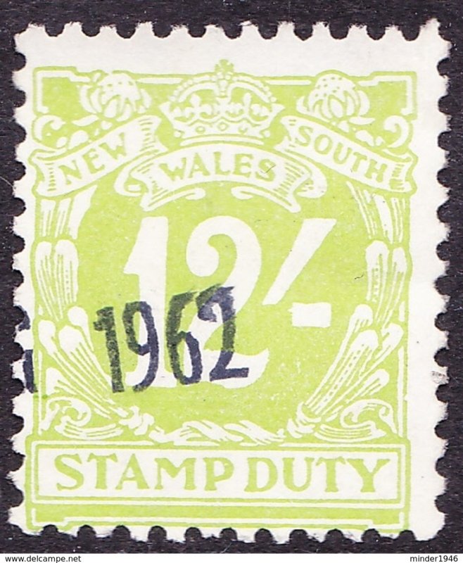 NEW SOUTH WALES 12/- Light Green Revenue Stamp Duty FU