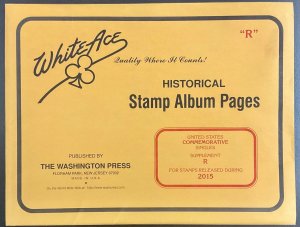 White Ace Historical Stamp Album Pages US Comm Singles Supplement R 2015  NEW