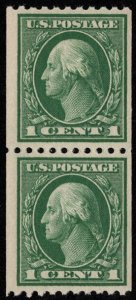 US #441 VF/ XF mint never hinged, Pair,  freshly broken from a roll, super fr...