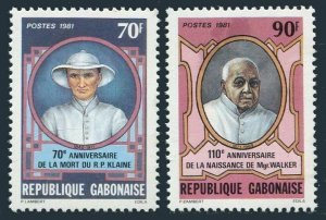 Gabon 475-476,MNH.Michel 795-796. R.P.Klaine,missionary,Archbishop Walker,1981.