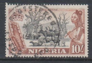 Nigeria, 10sh Goats and Fulani cattle (SC# 90) USED