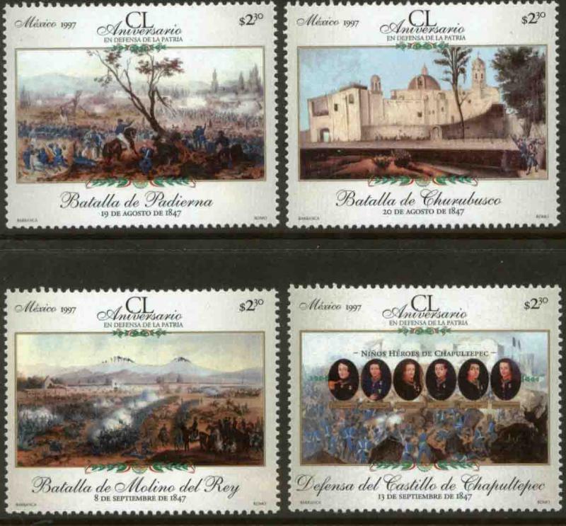 MEXICO 2045-2047A, Battles of 1847, 150th Anniversary. MINT, NH. VF