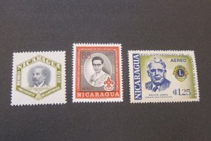 Nicaragua 1953 Sc C338,C385,C413 MNH