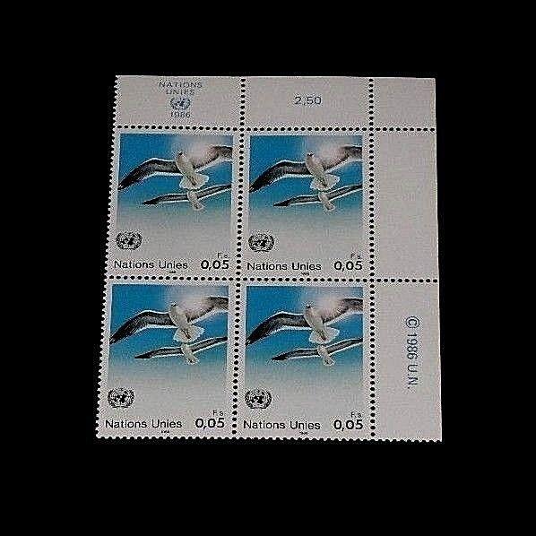 U.N. 1986,  GENEVA #145, DEFINITIVE ISSUE, INSC. BLK/4, NICE!! LQQK!!