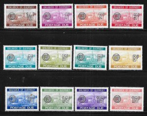 Guernsey J18-J29 1977-80 Postage Due Set Unused HINGED 2025 Scott c.v. $3.25 30%