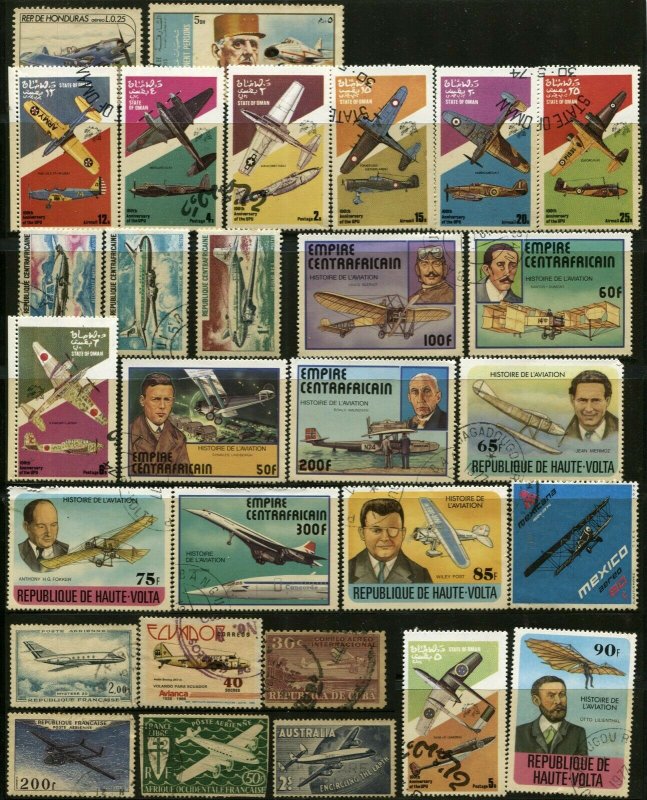 Worldwide Airmail Postage Stamp Collection Planes Aero Post Mint Used