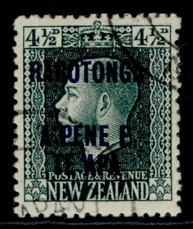 COOK ISLANDS GV SG51a, 4½d deep green, FINE USED. 