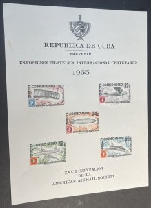 CUBA # C126a--MINT NEVER/HINGED---SOUVENIR SHEET---AIR-MAIL---1955