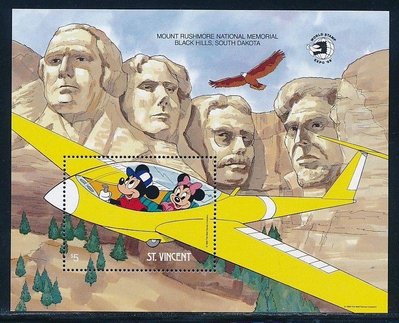 Disney St-Vincent MNH Souvenir Sheet Rushmore Mount #1264 (1989)