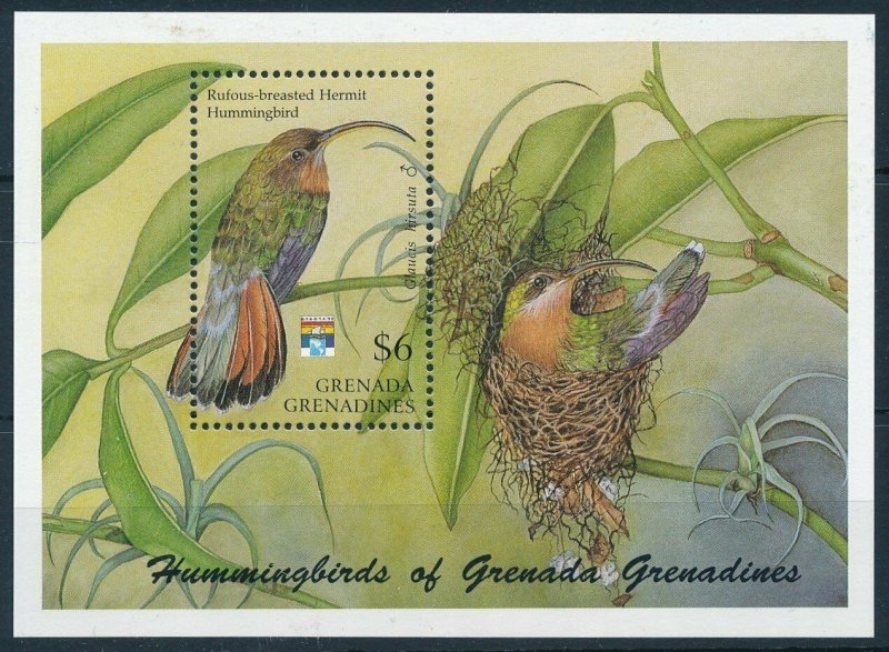 [108805] Grenada Grenadines 1992 Birds vögel oiseaux Hummingbirds Sheet MNH 