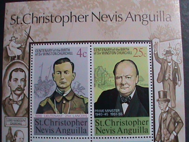 ST.CHRISTOPHER-NEVIS-ANQUILLA-1974 CENTENARY   SIR WINSTON CHURCHILL MNH